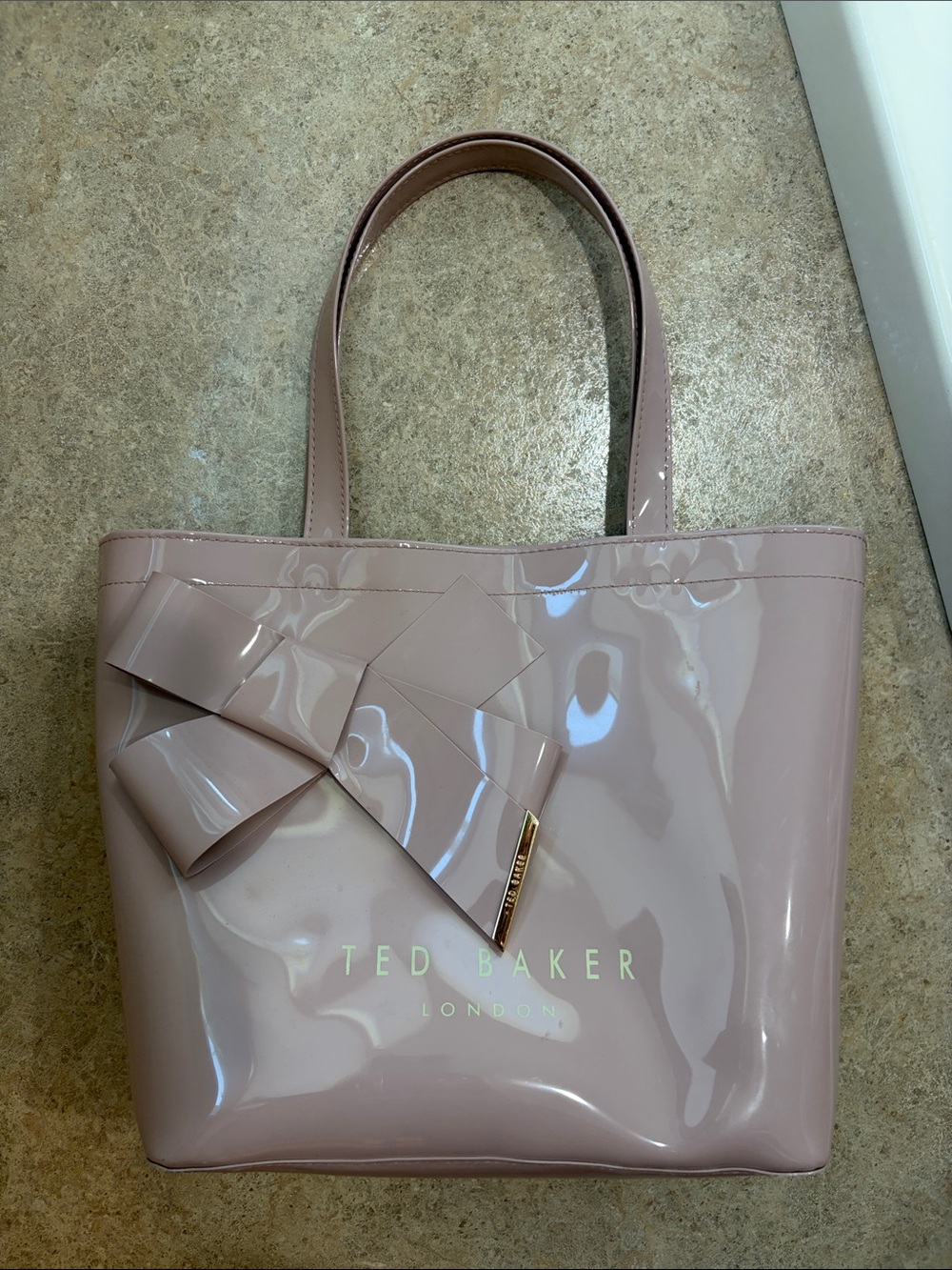 Ted Baker Blush Patent Tote with Bow Detail